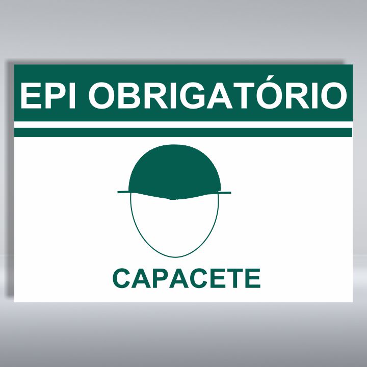 PLACA DE EPI OBRIGATÓRIO | CAPACETE